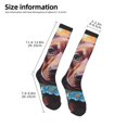thumbnail image 4 of Fotbe Painted Flower Puppy print Women's Men's Novelty Crew Socks Cotton Socks Knee High Socks for Walking,Running,Nurses,Pregnancy, 4 of 8