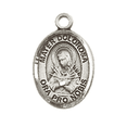 thumbnail image 2 of Pewter Mater Dolorosa Medal Pendant on 24 Inch Endless Rhodium Plated Heavy Curb Brass Chain, Catholic Religious Necklace -Made in USA- Deluxe Velvet Gift Box, 2 of 6