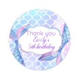 thumbnail image 1 of Pegatina personalizada para fiesta de sirena, etiquetas decorativas para fiesta de cumpleaños de niña, diseña tu propio texto, pegatina para Baby Shower, 1 of 4