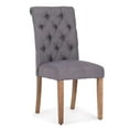thumbnail image 4 of BELLEZE 4pc Dining Chairs Modern Tufted Parson (Dark Gray) Chairs Linen High-Backrest Cushion Seat w/ Wooden Leg, 4 of 7