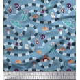thumbnail image 1 of Soimoi Rayon Crepe Fabric Spider Web,Bat & Ghost Halloween Print Fabric by Yard 46 Inch Wide, 1 of 3