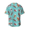 thumbnail image 6 of Lsque Sea Otters Family In Blue Water print Men's Cuban Collar Short Sleeve Shirt Summer Beachwear Casual Button Down Fashionable Vacation Leisure Shirt-Small, 6 of 7