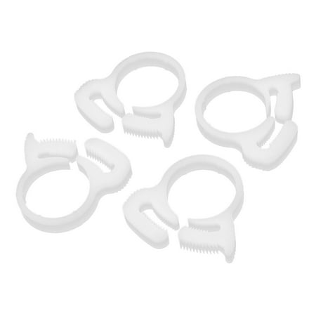 19.5mm-21.5mm Adjustable Ratchet Type Plastic Hose Tube Clamps Clips White 4
