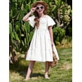 thumbnail image 3 of Vestido Arshiner para niñas, verano, blanco, 10-11 años, con bolsillos, 3 of 7