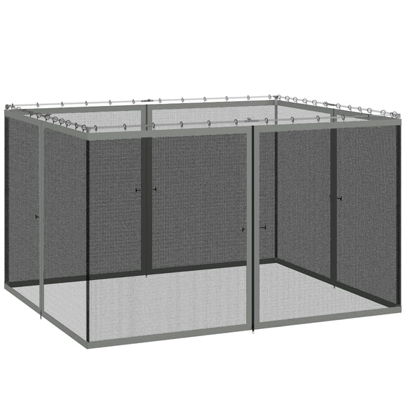 Outsunny Moustiquaire de Remplacement pour Pavillon 10 Pieds x 12 Pieds, Gris Foncé