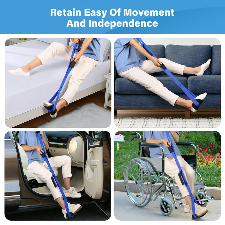 Hoomtree 39 Inch Long Leg lifter Strap With Padded Handgrips and Foot  Loop,Rigid Leg Lifter Hip&Knee Replacement Surgery Recovery Kit 
