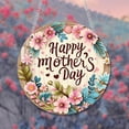 thumbnail image 7 of YWIYIUD 1PC Happy Mother's Day Welcome Sign Wreath 8 Inch Round Wooden Hanging Door Sign Colorful Floral Rustic Farmhouse Porch Decorations with Chain for Mother's Day Front Door Decor, 7 of 7