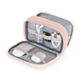 thumbnail image 3 of U Brands Canvas Tech Organizer for Chargers, Cords and Accessories, 7.8 x 5 in., Pink, 3 of 9
