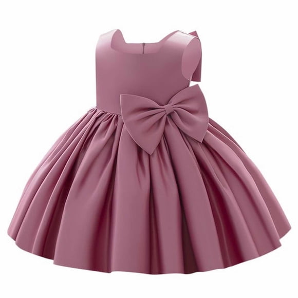 Hfolob Fancy Girl Dress Flower Bowknot Tutu Baby Bridesmaid Pageant Formal Kids Christening Gown Casual Summer Beach Sundress 8-9 Years