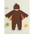 thumbnail image 5 of My First Thanksgiving Baby Boy Outfit Infant Turkey Print Long Sleeve Jumpsuit Romper with Hat 0 3 6 12 18 Months Fall Clothes Set, 5 of 8