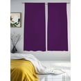 thumbnail image 4 of Sheer Curtains 63 Inches Long, Pure Dark Purple Light Filtering Window Curtains for Living Room/Bedroom, Simple Solid Color Rod Pocket Voile Sheer Curtain Drapes, 52"W x 63"L, 2 Panels, 4 of 8