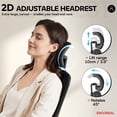 thumbnail image 6 of Ultifit Ergonomic Office Chair for Adult, Black Breathable Mesh Desk Chair with Adjustable Headrest, Armrests, Lumbar Support, and Rocking Function，400LBS, 6 of 11