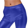 thumbnail image 6 of UVEASISHA Women's Faux Leather Leggings High-Waisted Stretchy Athletic Tights Night Out Fashion Events Carnival Party Skinny Pants with Pockets Blue M, 6 of 7