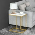 thumbnail image 6 of Wisfor Sintered Stone C Shaped Side Table Laptop Coffee Table Under Sofa Bed Indoor Furniture, 6 of 11