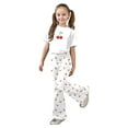 thumbnail image 3 of Bibifish Big Girls 2 Piece Summer Set Cherry Print Tee And Flare Legging Lightweight Elastic Waist Toddler Playwear Beach Adorable Fresh Daily Outfit Set, 3 of 6