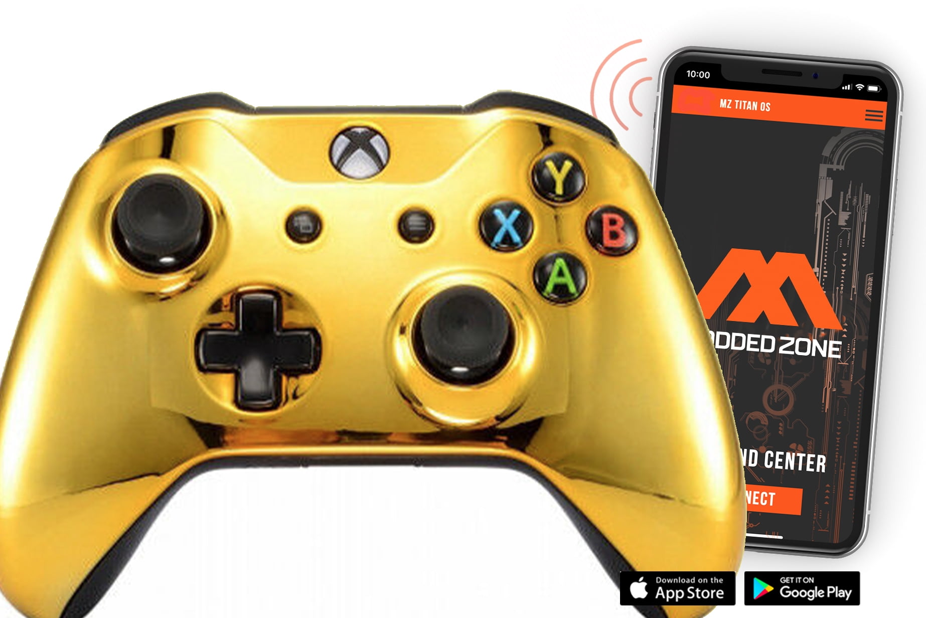 Gold Xbox One S SMART Custom Rapid Fire Modded Controller. FPS mods