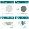 thumbnail image 2 of Vancasso, 48-Piece Stoneware Dinnerware Sets, for 4, Multicolour Dinner Set, Service for 12（Light Grey, Dark Grey, Blue, Green）, 2 of 7