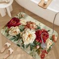 thumbnail image 3 of 1pc Elegant Peonies Absorbent Non-Slip Bathroom Thickened Flannel Rug Decor,Soft,Quick Drying,Suitable For Indoor/outdoor Use,Bathrooms,Bedrooms,Kitchens,Terrace,Laundry Rooms,16"x24", 3 of 9