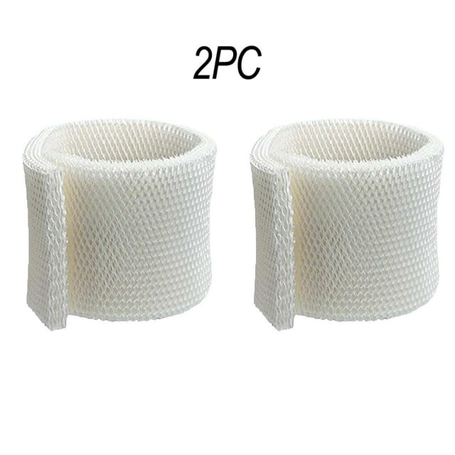2PC Humidifier Filter for Aircare MAF1 humidifier, displayed in a front-facing view. The filters are white with a durable mesh-like texture made from wood pulp paper, designed for air purification, efficient filtration, and enhanced humidity control. Package includes two filters for easy replacement.