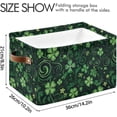 thumbnail image 4 of St. Patrick's Day Shamrock Storage Basket with Handles Collapsible Storage Bins Canvas Fabric Storage Organizer for Shelves Closet Bedroom Living Room 1Pack Decor Gifts, 4 of 7