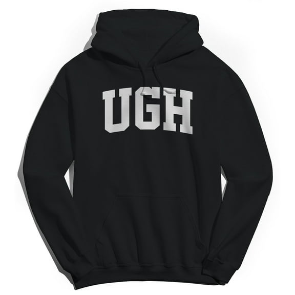 Ugh Graphic Black Men's Cotton Pullover Hoodie