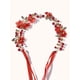 thumbnail image 1 of Zhuge Horquillas para el pelo de boda con flores para novias, peinetas con perlas de cristal,joyas con diamantes de imitación para novias, damas de honor y mujeres (rojo), 1 of 5