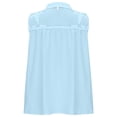 thumbnail image 4 of Tank Tops for Women Plus Size V-Neck Sleeveless Perspective Lace Stitching Summer Blouse Light Blue M, 4 of 5