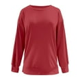 thumbnail image 4 of JGGSPWM Womens 2024 Fashion Sweatshirts Side Split Zipper Oversized Sweatshirt Basic Tops Long Sleeve Fall Casual Lightweight Pullovers Wine S, 4 of 5