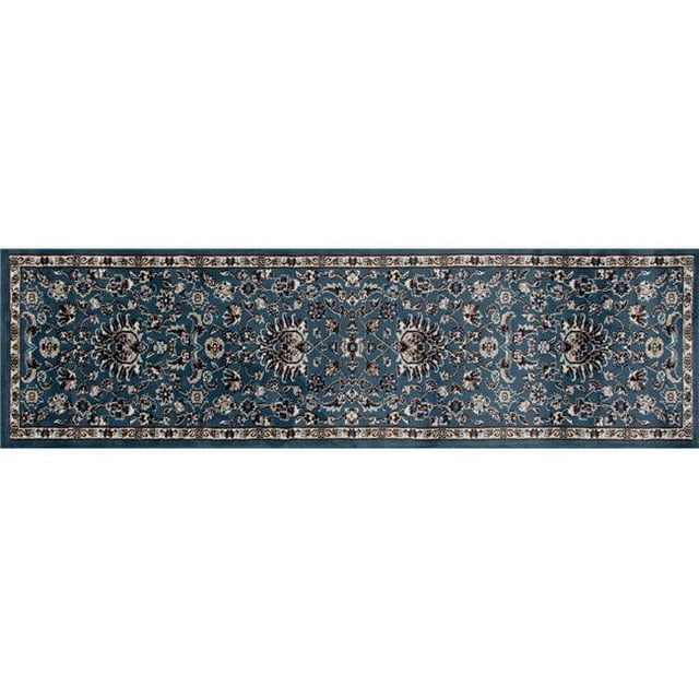 Tapis Tissé 2 x 8 Pi. Collection Arabella , Bleu Moyen