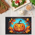 thumbnail image 3 of Modern Autumn Placemat Bright Colors Autumn Leaves Pumpkins Non-Slip Placemat - 6pcs/Pack 17.7x13 Inch Circle Sticker Durable Placemat - for Dining Table Office Kitchen Deco, 3 of 5