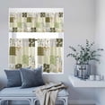 thumbnail image 6 of 3 Piece Kitchen Curtains and Valances Set Spring Floral Cafe Curtains 24 Inch Length Yellow Flowers Botanical Patchwork Grid Bohemia Valance & Tier Curtain for Living Room Bedroom 54"x18"+27"x24"*2, 6 of 6