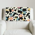 thumbnail image 3 of Xixirimido Daisy Flower Cow Spot Print Non Slip Recliner Headrest Protector Leather Headrest Covers for Recliner Chair Waterproof Couch Head Rest Covers for Sofa, 1Pcs, 3 of 7