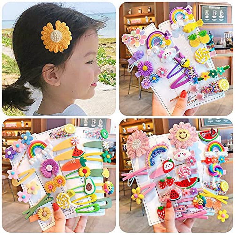 Multicolor Crystal Flower Hair Clip Rainbow Hair Barrette Rainbow Barrette, Glitter Rainbow Hair Clips, Resin  main image 4