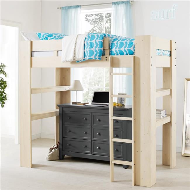 Dorel Living Baylee Twin Loft Bed Natural Whitewash Walmart Com