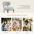 thumbnail image 6 of SWEETCRISPY Dining Chairs, Upholstered with Boucle Fabric, Ergonomic Backrest, Matte Black Metal Legs, Set of 4, Gray, 6 of 10