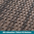 thumbnail image 3 of Walsunny 5 Pieces Patio Furniture Sets, Outdoor Wicker Rattan Patio Conversation Set with Cushions and Glass Table for Backyard, Garden,Pool, Brown Rattan Gray Cushions, 3 of 7