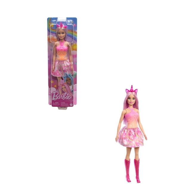Muñeca Barbie Fantasía Unicornio Falda de Ensueño Rosa