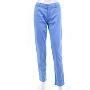 Les Canebiers Womens Slim Cotton Chino Pants Sky Blue Size Medium