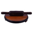 thumbnail image 1 of Brown Wooden Chakla, Roti Maker, Rolling Board 9 Inch With Wooden Rolling Pin Or Belan, 1 of 4