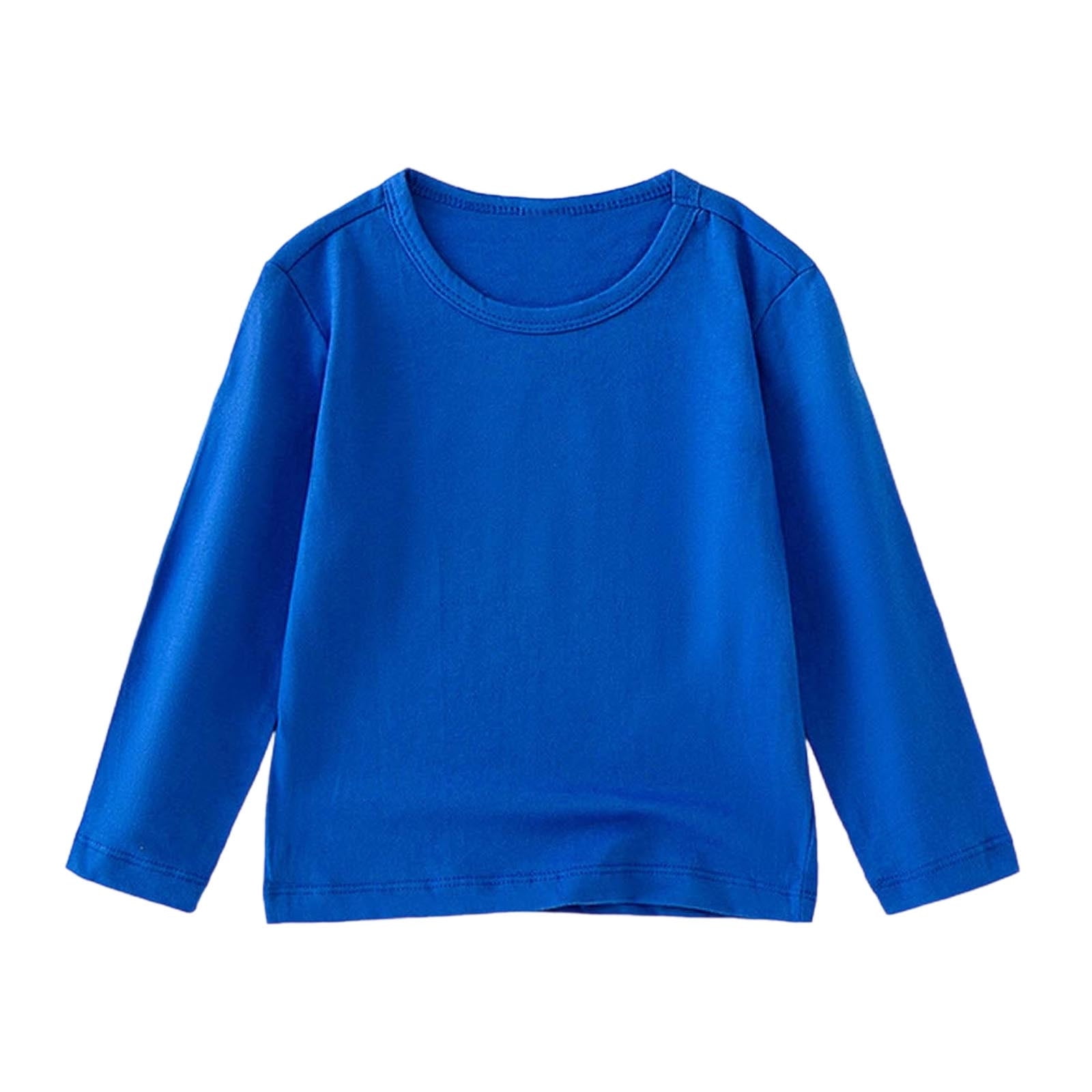 Lot De 3 T-shirts Manches Longues En Coton Doux Pour Enfants - Unisexe, Col Rond, 5 à 14 Ans
