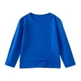 thumbnail image 3 of SuTry Three Piece Children Blouses Trendy Leisure Solid Color Long Sleeve Round Neck T-Shirt Soft Comfy Fabric Fall Base Tops(Blue#1,12 Months), 3 of 6