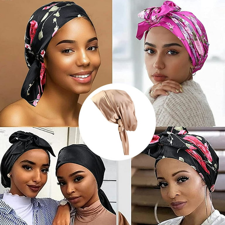 Red Black Cloud Large Bonnet - Silky Design Satin Bonnet with Elastic Soft  Band, Jumbo Bonnet for Women. African Head Wrap for Women, Hair Bonnets for