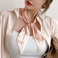 thumbnail image 2 of Retro Cloth Women Long Ribbon France Bow Silk Scarf Satin Head Rope Printing Hair Scarf Korean Style Headband Silk Scarf Headband Female Headwear E, 2 of 8