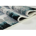 thumbnail image 4 of Ladole Rugs Kensington Boston Collection Geometric Pattern Made in Europe Area Rug Carpet in Teal Ivory, 7x10 (6'5" x 9'5", 200cm x 290cm), 4 of 5