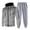 T1529 Grey, variant on Curuila Sweatsuits 2 Piece For Men With Pocket Zipper Long Sleeve Graphic Print Hooded Sweatshirt With Sweatpants Winter Warm Soft Casual Tracksuit Size 2Xl