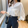 thumbnail image 4 of Women'S Clothing, Women'S Tops, Elegant Women's Satin Silk Button Down Blouse Casual Long Sleeve Work Shirt for Every Occasion, 4 of 7