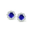 thumbnail image 2 of 2 1/2ct Clous Bleus Saphir & Diamant Or Blanc 14K, 2 of 2