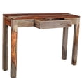 thumbnail image 2 of Console/bureau moderne rustique en bois massif – gris, 2 of 7