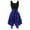 #100 Blue, variant on BRDFRL Skater Dresses for Women,Summer Casual Lace-up Gingham Tank Dress High Waist Pleated Dress for School Girl Blue L
