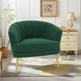 thumbnail image 4 of Andeworld Upholstered Accent Chair with Gold Metal Legs (Green), 4 of 7
